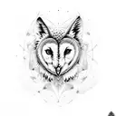 Blue Moon , Wolf , Barn Owl tattoo design idea
