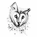 Blue Moon , Wolf , Barn Owl tattoo design idea