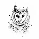Blue Moon , Wolf , Barn Owl tattoo design idea