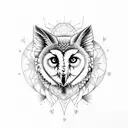 Blue Moon , Wolf , Barn Owl tattoo design idea