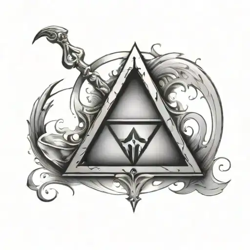triforce zelda hourglass tattoo design idea