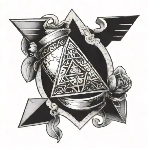 triforce zelda + hourglass time tattoo design idea