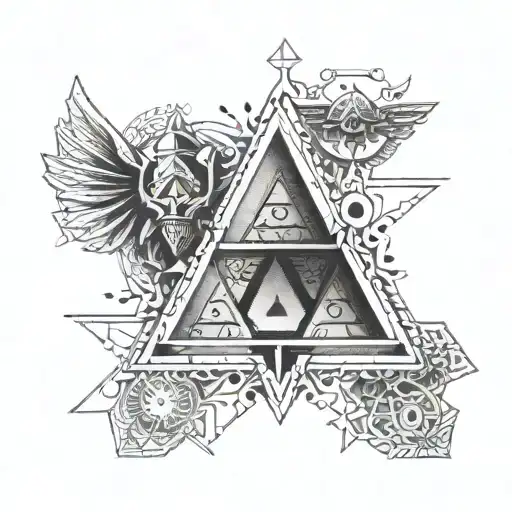 triforce zelda one line tattoo tattoo design idea