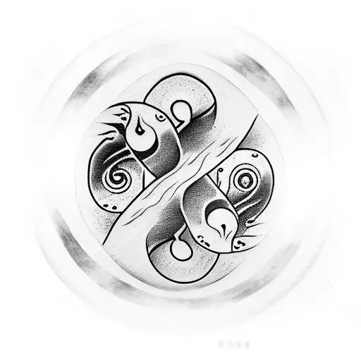 sushi yin yang eels tattoo design idea