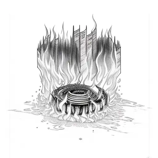 Fahrenheit 451 Burning tattoo design idea