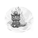 Fahrenheit 451 Burning tattoo design idea