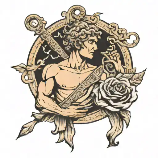 mot yamas in greek statue tattoo design idea