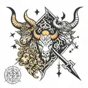 taurus aries and sagittarius tattoo design idea