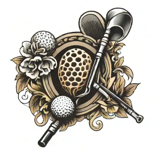 golf clubs tattoo design idea