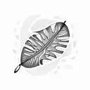 A monstera leaf pattern incorporating dental instruments tattoo design idea