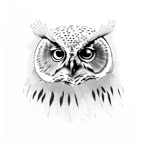 Owl flying tattoo design idea