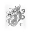 horse, roosters, snake tattoo design idea