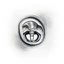 realistic  tattoo of dental implant with a surfboard and waves tattoo design idea