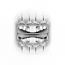 dental implant with a surfboard tattoo design idea