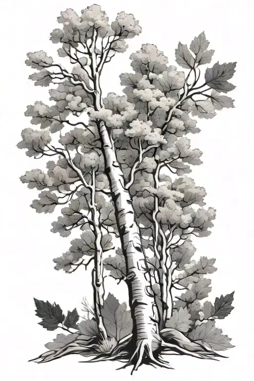 Aspen tree tattoo design idea