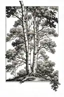 Aspen tree silhouette tattoo design idea