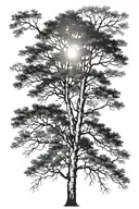 Aspen tree silhouette tattoo design idea