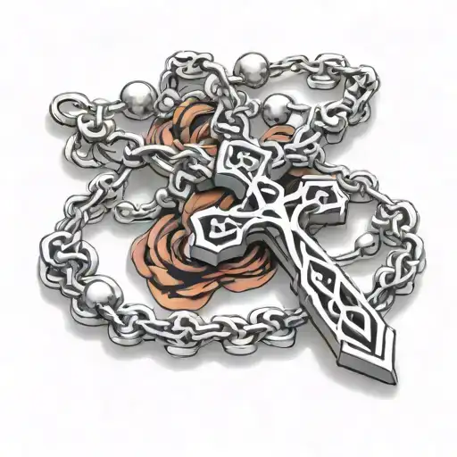 chrome heart rosary  tattoo design idea