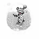 Tigger bouncing on a trampoline made of flowers tattoo design idea