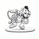 Tigger bouncing on a trampoline made of flowers tattoo design idea
