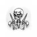 skeleton dressed in confederate uniforms  tattoo design idea