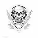 skeleton dressed in confederate uniforms  tattoo design idea