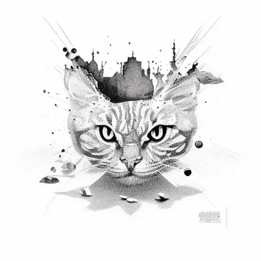 schattered glass with a shadow inside tattoo design idea
