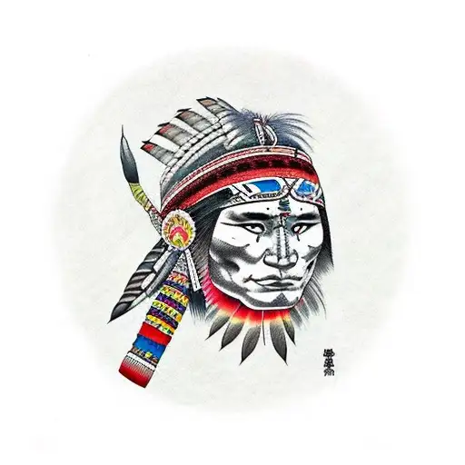 a cherokee indian image for daughter tattoo design idea