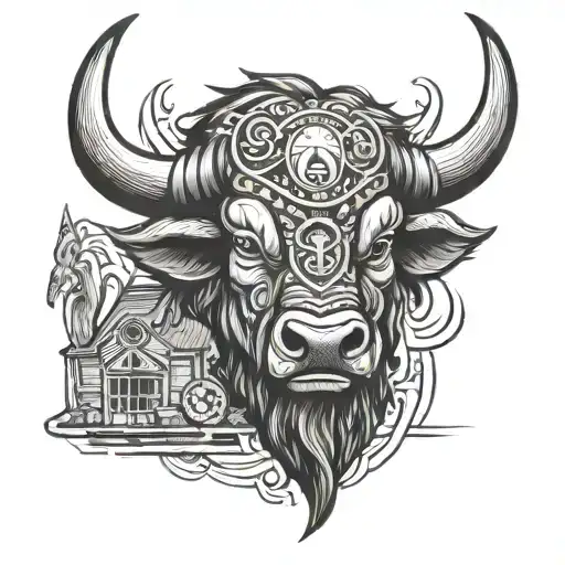 buffalo tattoo design idea