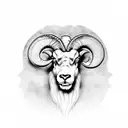 Aggressive ram head  tattoo design idea