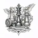 chess board  tattoo design idea