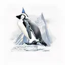 antarctica, penguins tattoo design idea