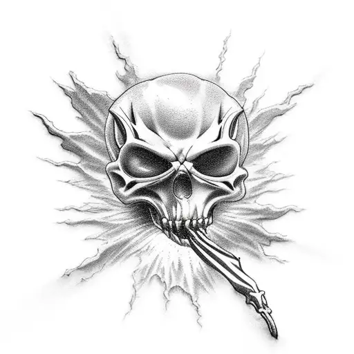 Ghost rider eating  tattoo design idea