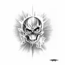 Ghost rider eating Puré a la chandle tattoo design idea