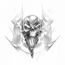 Ghost rider eating Puré a la chandle tattoo design idea