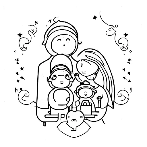 years of birth family tattoo design idea