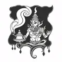 Genie from the lamp tattoo design idea
