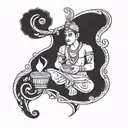 Genie from the lamp tattoo design idea