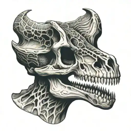 dinosaur skull tattoo design idea