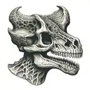 dinosaur skull tattoo design idea