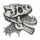 dinosaur skull tattoo design idea