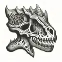dinosaur skull tattoo design idea