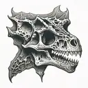 dinosaur skull tattoo design idea