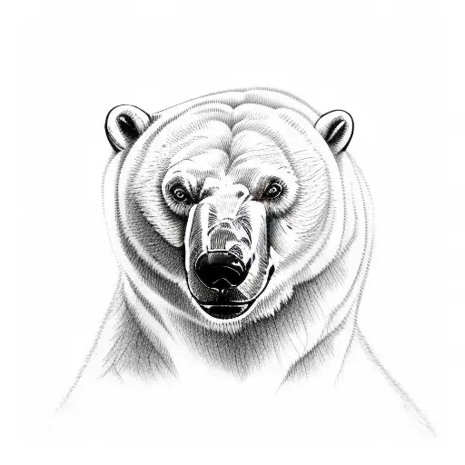 polar bear and  peach  sleeve  tattoo design idea