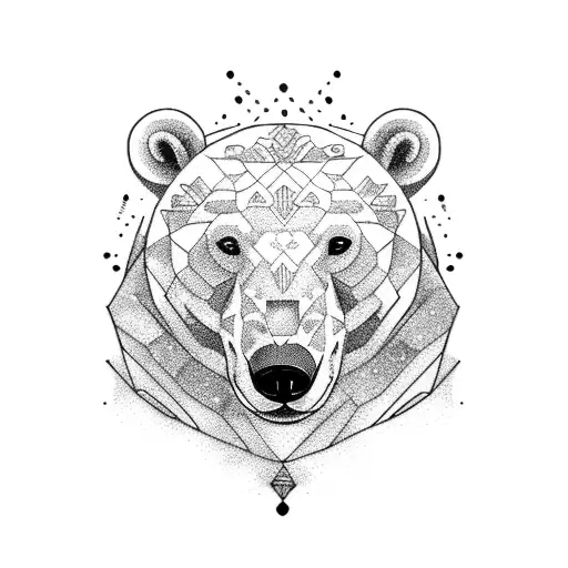 polar bear and  peach  sleeve  tattoo design idea