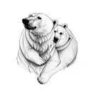 polar bear peach  sleeve  tattoo design idea