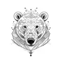 polar bear and  peach  sleeve  tattoo design idea