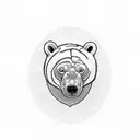 polar bear and  peach  sleeve  tattoo design idea