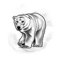 polar bear and  peach  sleeve  tattoo design idea