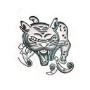 Panther climbing tattoo design idea